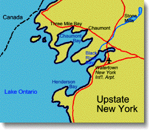 Map of Three Mile Bay