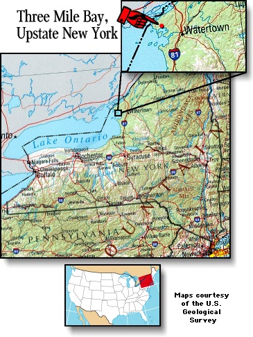 Map of Three Mile Bay